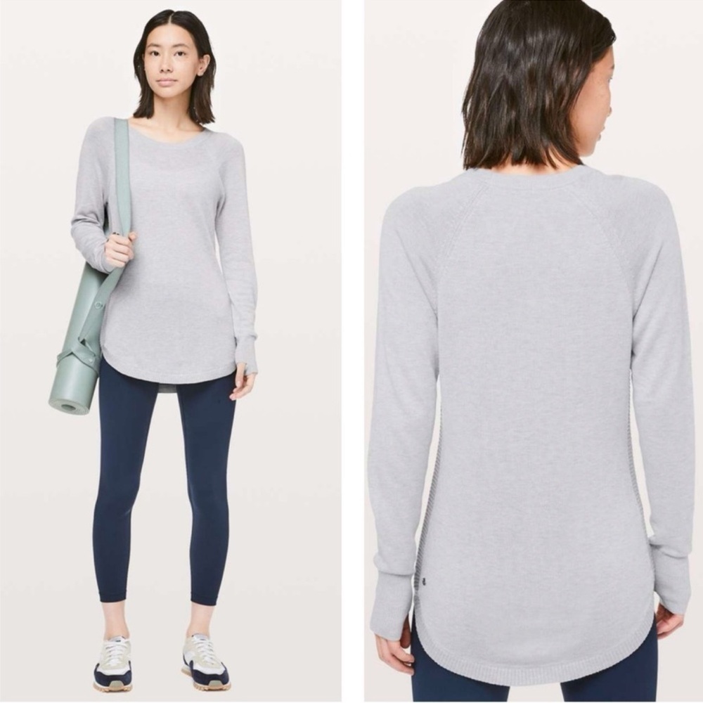 Lululemon Sweater Womens 4 Hello Aloe Thumb Holes Silk Blend Soft Stretch Lounge
